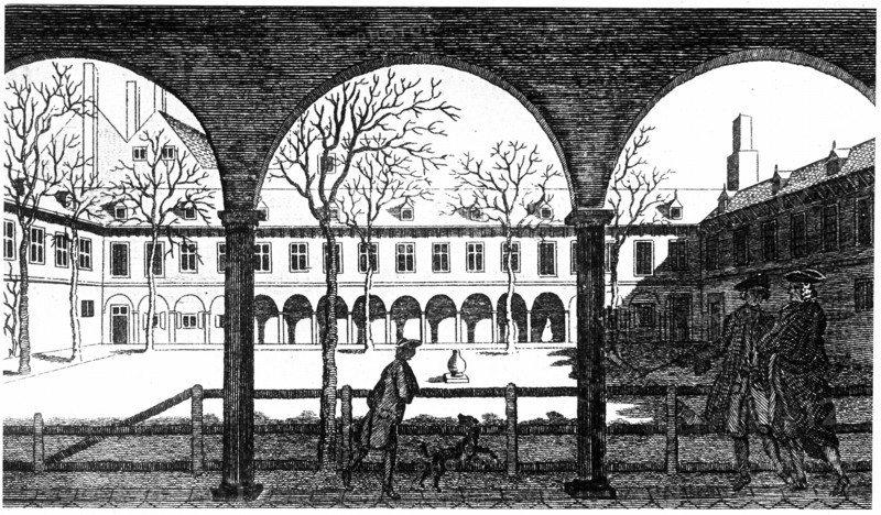 Courtyard of Gresham College, from 18th century engraving