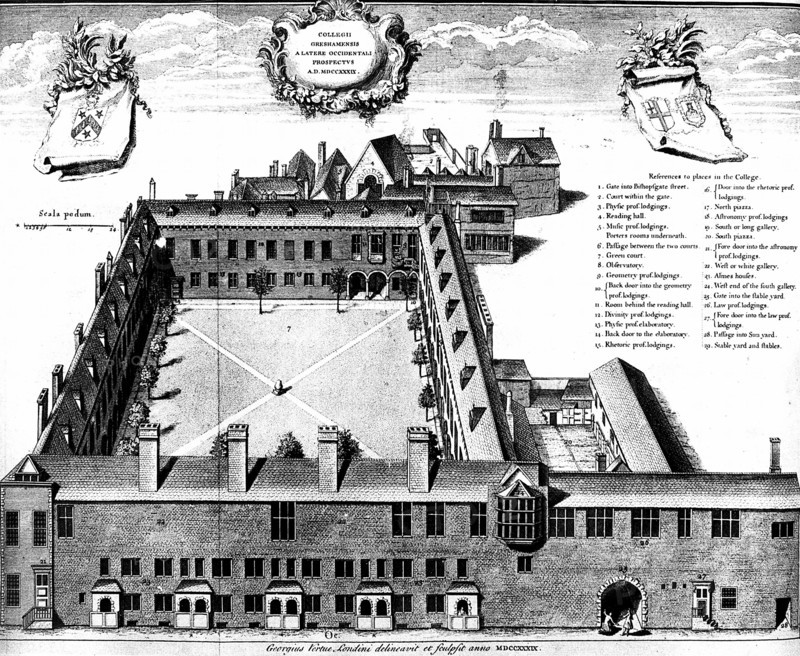 Gresham College London, 1739