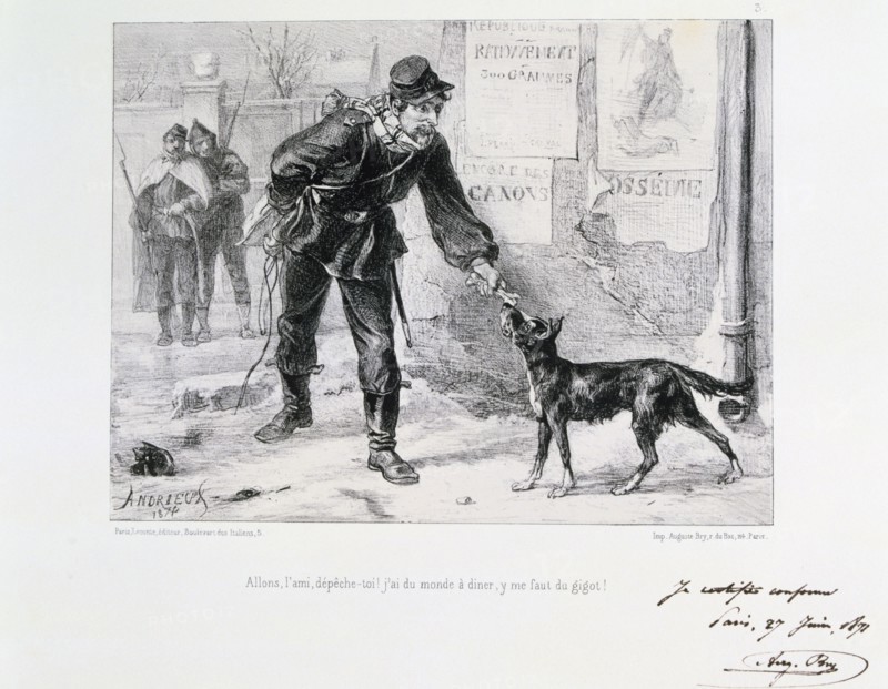 Illustration showing scene from the Siege of Paris 1870