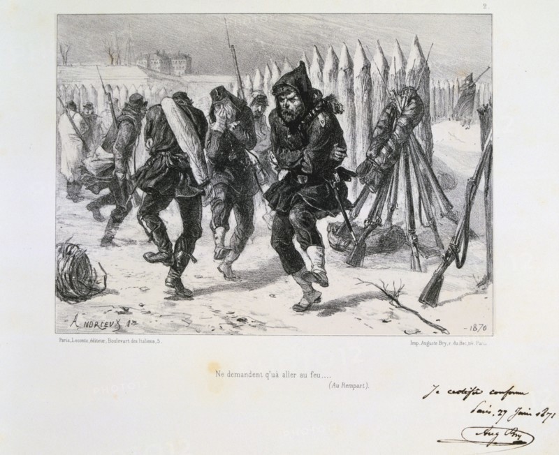 Illustration showing scene from the Siege of Paris 1870