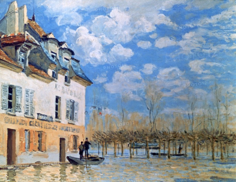 Sisley, La barque pendant l'inondation, Port-Marly