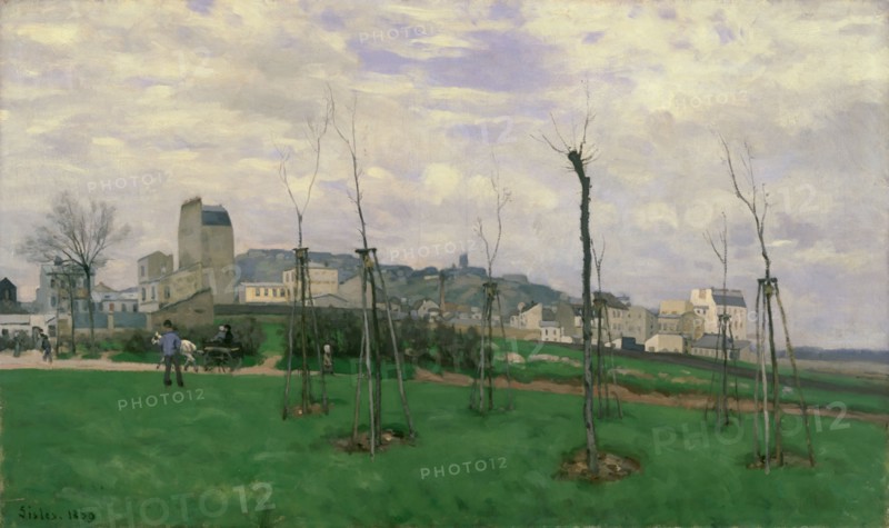 Sisley, Vue de Montmartre depuis la Cité des Fleurs aux Batignolles