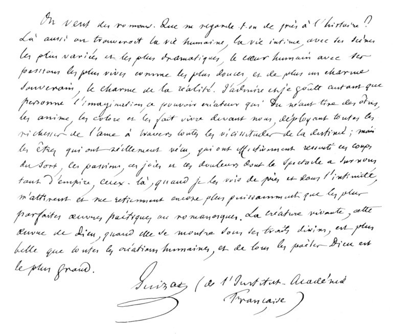 Manuscript, Signed by Francois Guizot', 18th Century