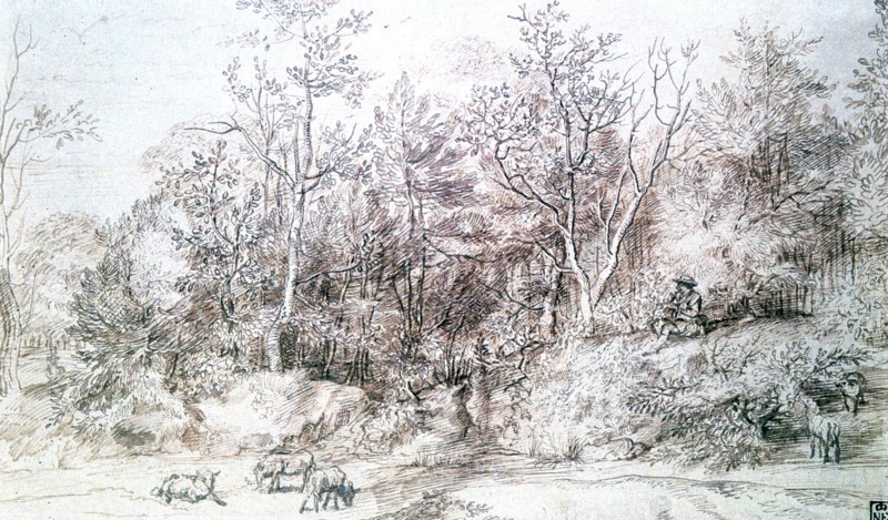 Landscape with Person Playing Flute', 1607-1674
