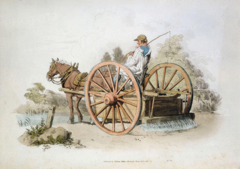 Watering cart for laying dust on roads