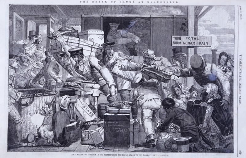 Changing trains at Gloucester from Broad to Narrow gauge - 1846