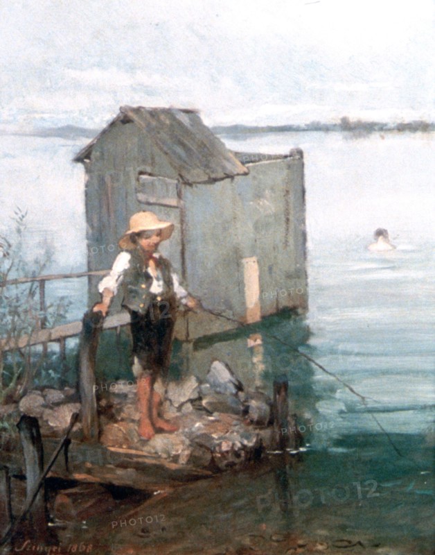 Bathing Hut with Boy', 1868