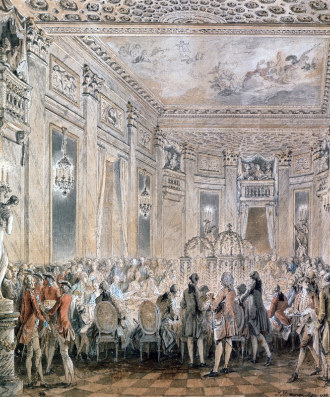 Moreau the Younger, Feast given by Madame du Barry in Louveciennes
