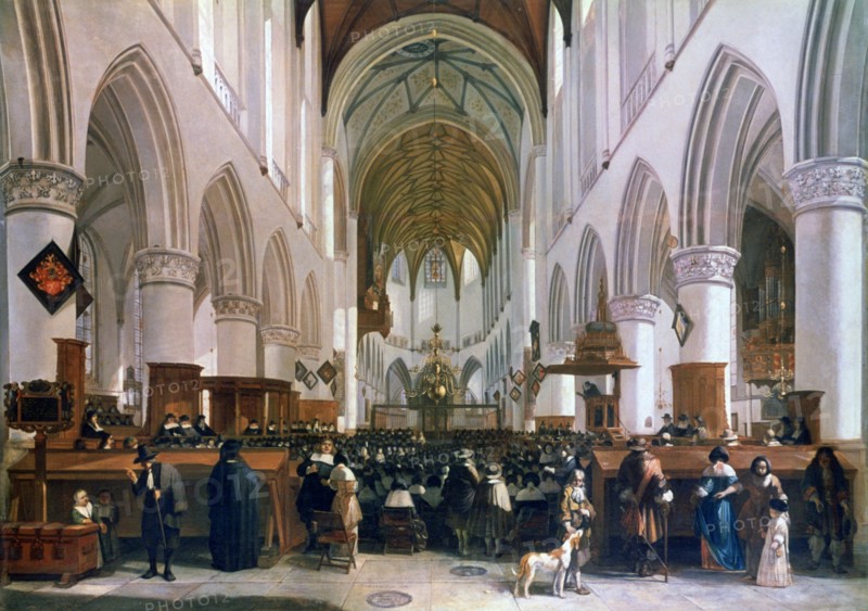 The Interior of the Grote Kerk, Haarlem', 1673