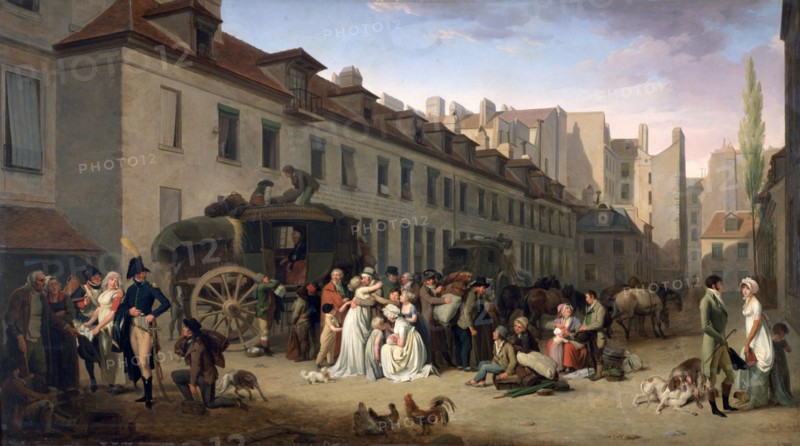 Boilly, The Arrival of a Stage-coach in the Courtyard of the Messageries
