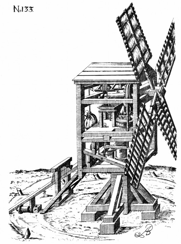 Sectional view of windmill