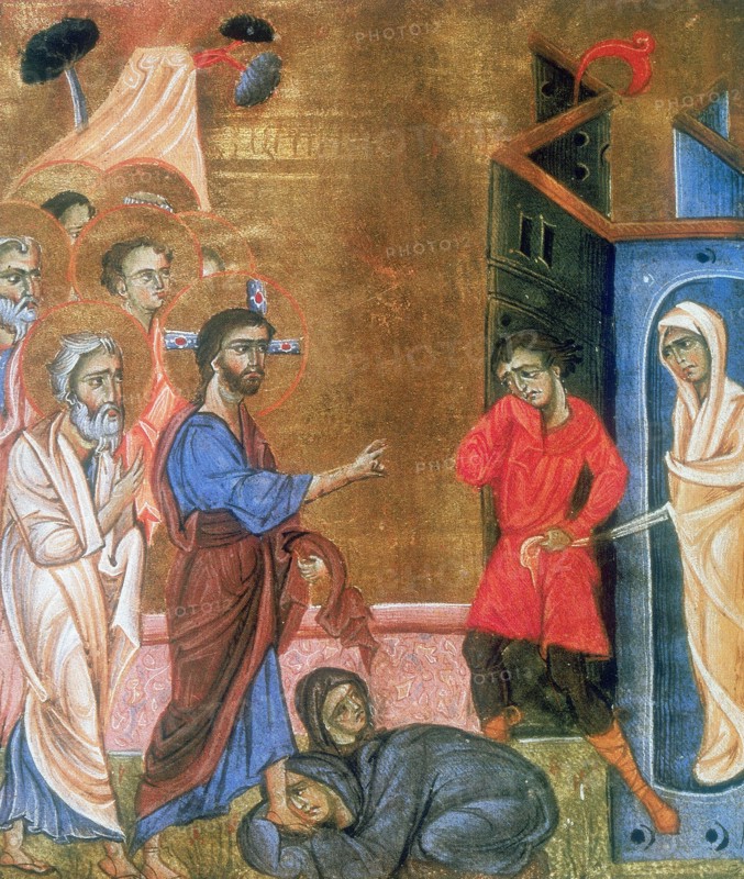 Jesus raising Lazarus after four days