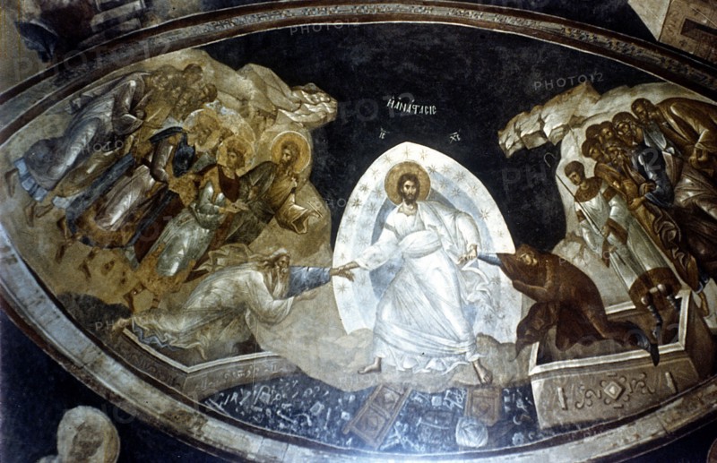 Anastasis, fresco in the parekklesion of Church of Christ in Chora