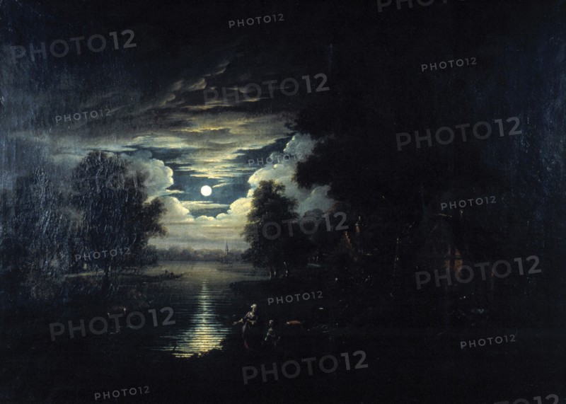 Moon reflected in a lake