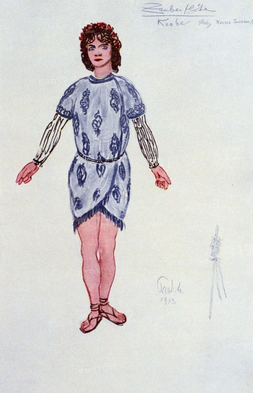 Costume design for one of the Three Youths or Genii, 1913