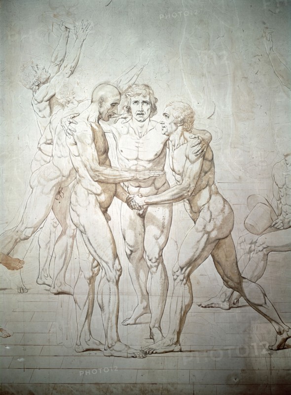 David, Study for the Oath at the Jeu de Paume (The tennis Court Oath) (detail)