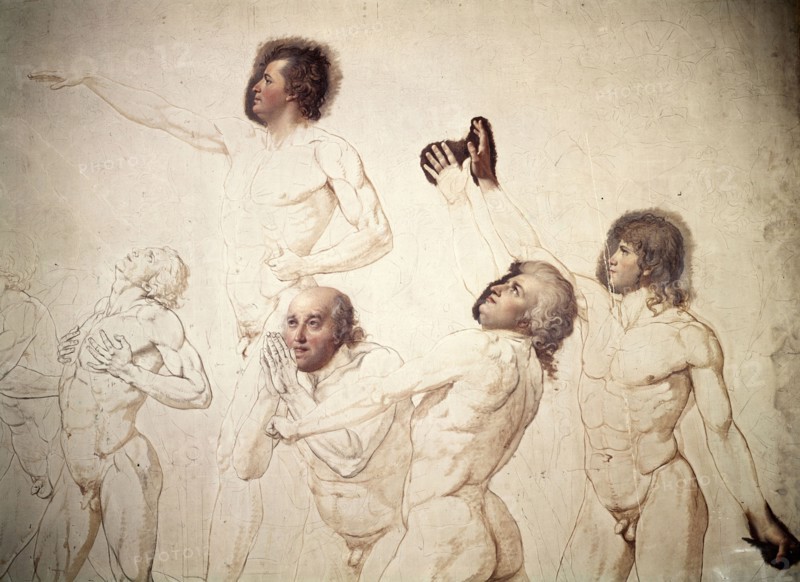 David, Study for the Oath at the Jeu de Paume (The tennis Court Oath) (detail)