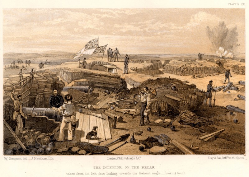 Guerre de Crimée : troupes britanniques au Redan