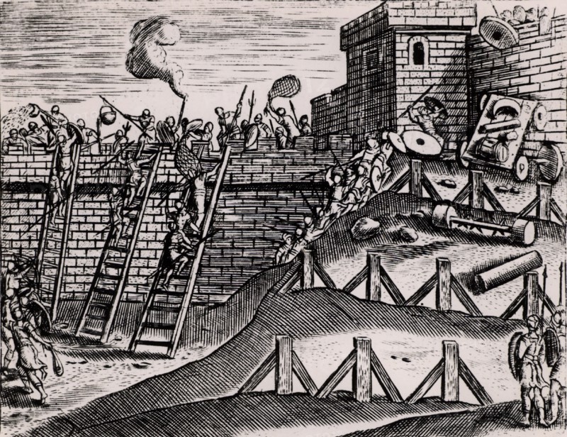 Attaque d'une forteresse par des soldats romains