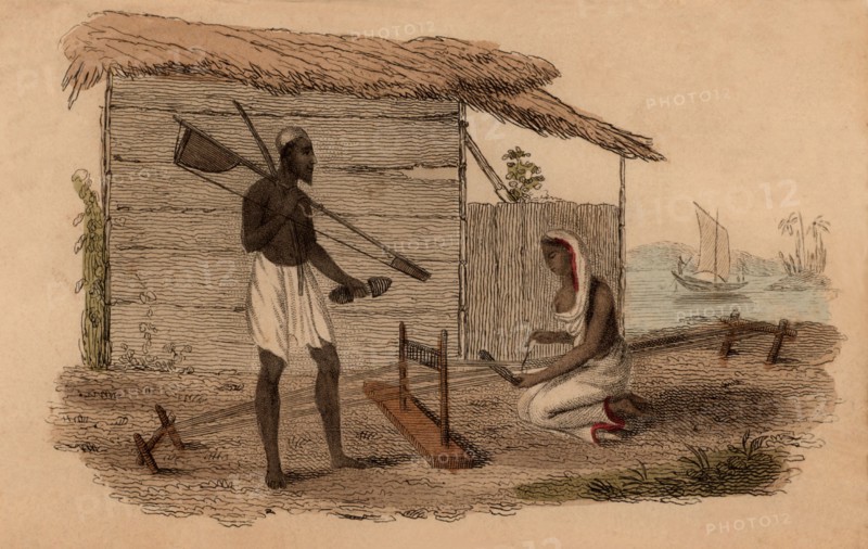Indian cotton bower and his wife