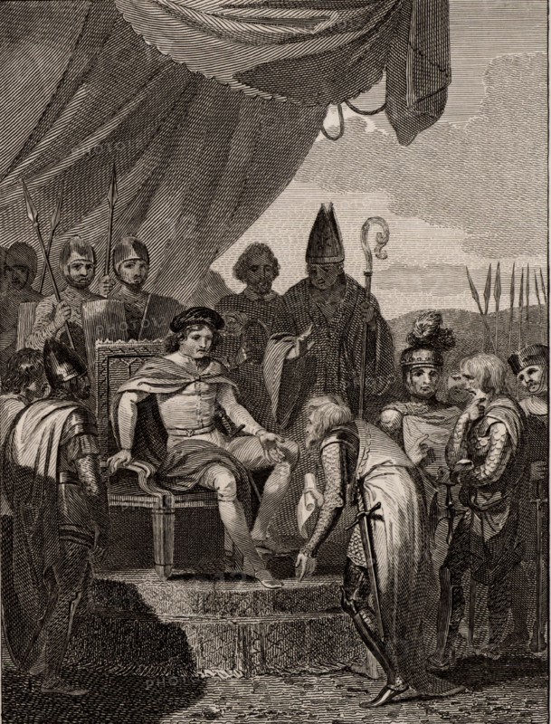 The English Barons presenting Magna Carta to King John