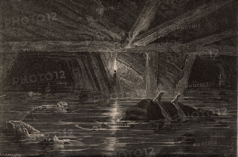 Inundation in a mine, 1869