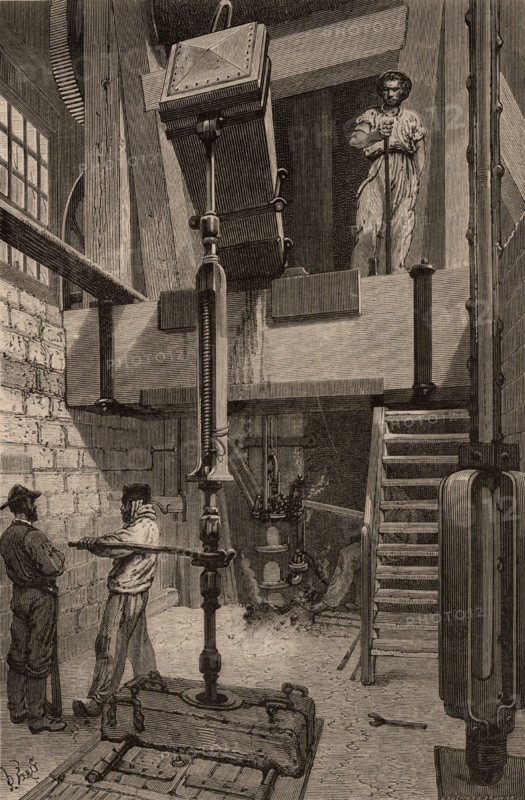 Searching for coal by boring, France, 1869