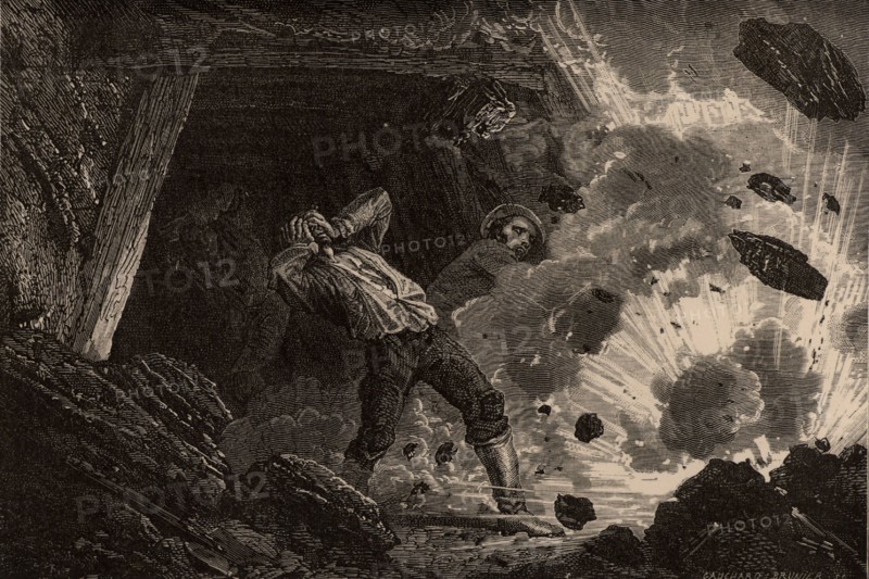 Explosion dans une mine, 1885