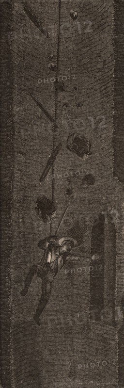 Coal miner descending the mine shaft, 1869