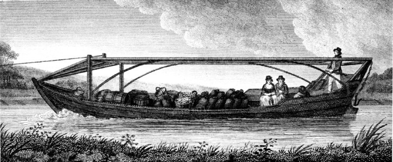 Canal boat for passengers and freight