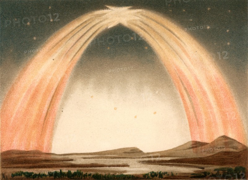 Aurora Borealis or Northern Lights observed from Guildford, Surrey, England, 14 October 1870