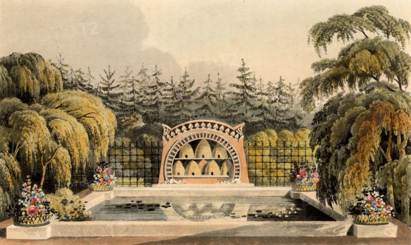 Design for garden with bee shelter