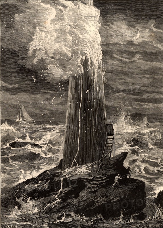 The third Eddystone lighthouse on the Stone 13 miles South-east of Polperro