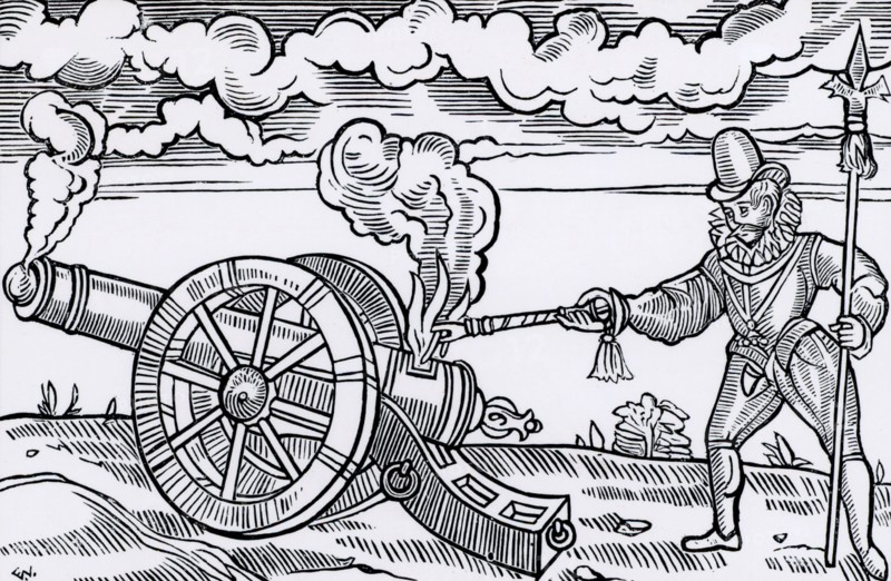 Master gunner firing a cannon