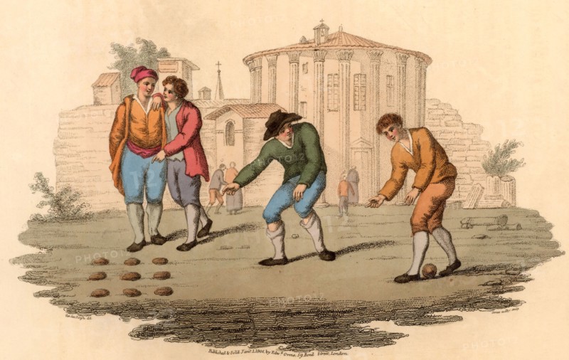 Youths playing Bumble Puppy