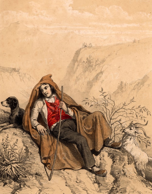 A young goatherd in the French Pyrenees