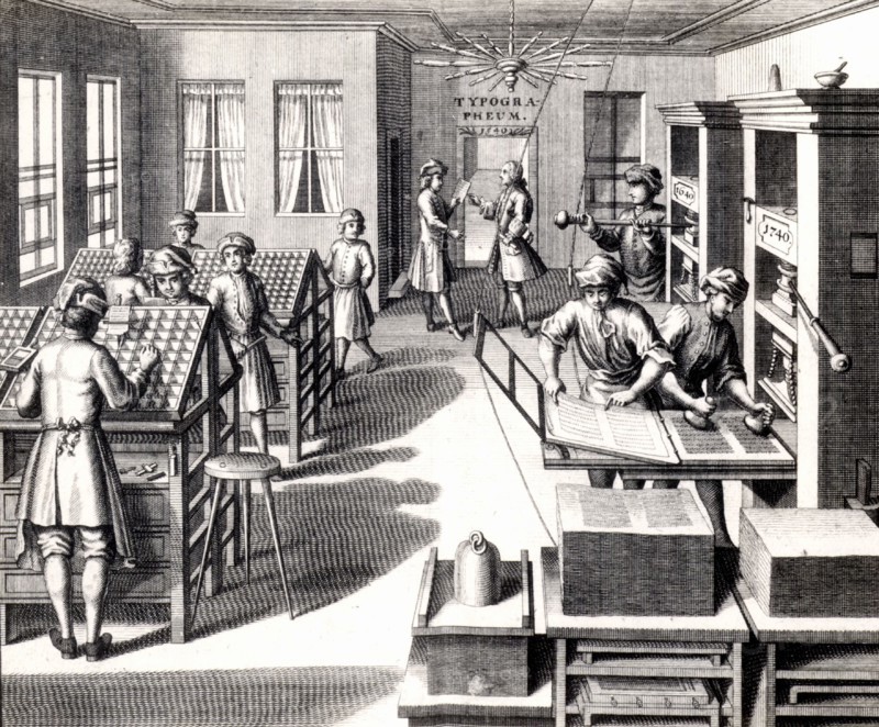 Eighteenth century printing workshop