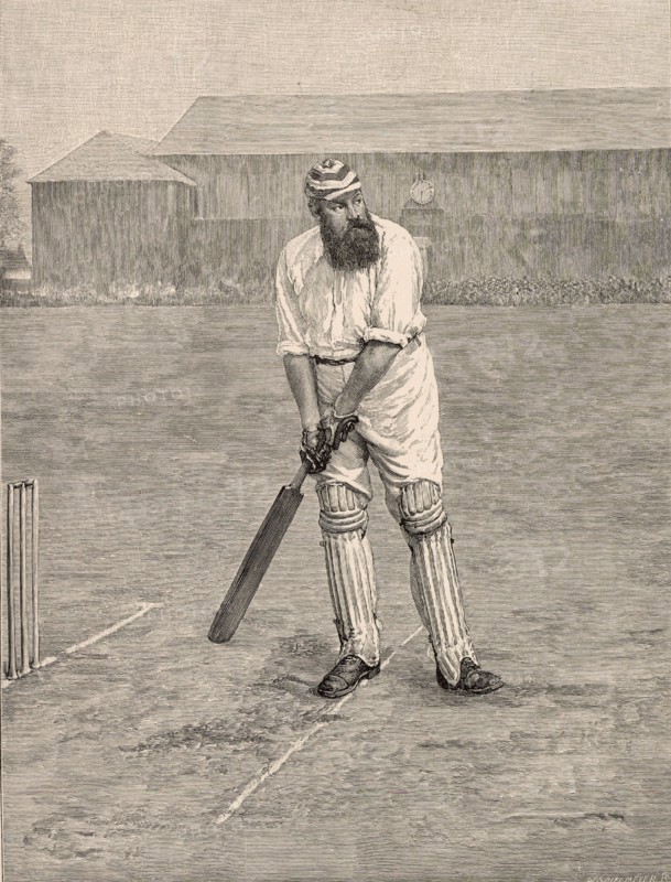 William Gilbert Grace on a cricket ground