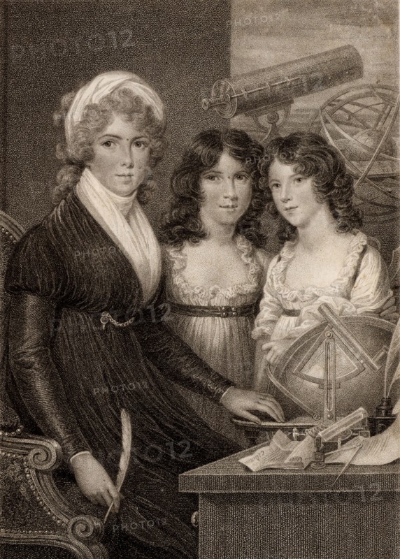 Mrs Bryan and Children' Stipple engraving