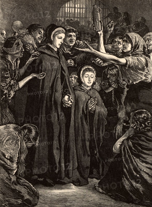 Elizabeth Fry visiting women prisoners