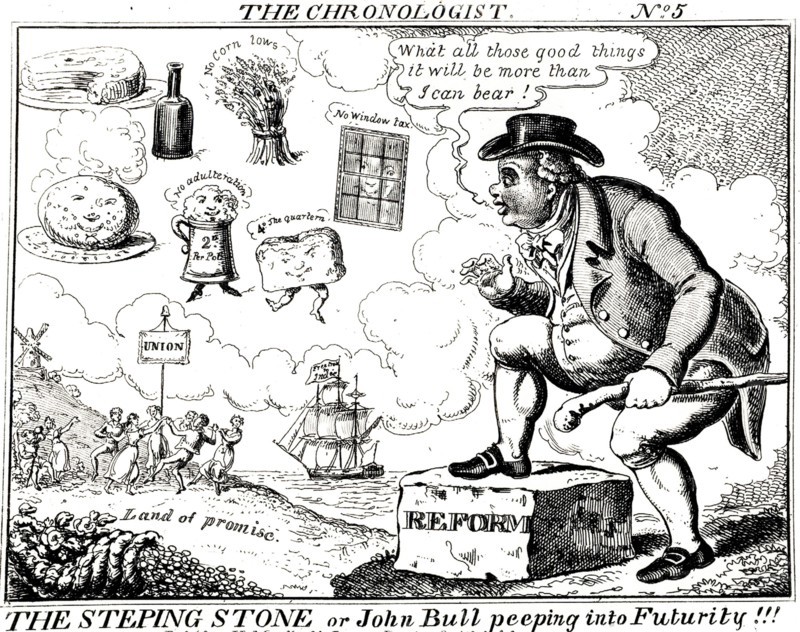 John Bull looking forward to the Land of Promise