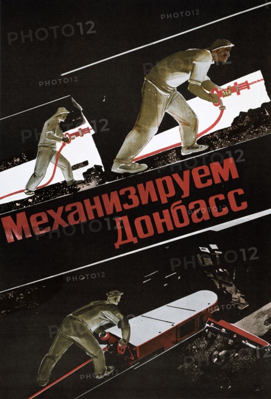 Russian coal miners working underground