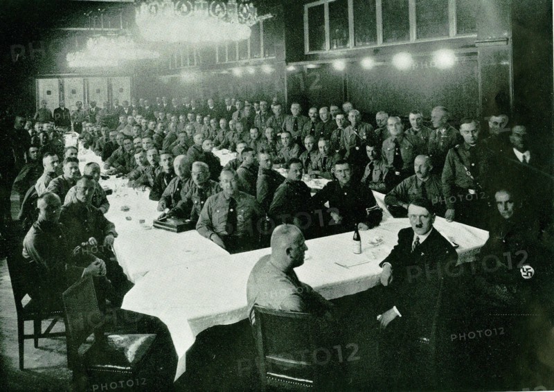 Adolph Hitler at a gathering of National Socialist Party