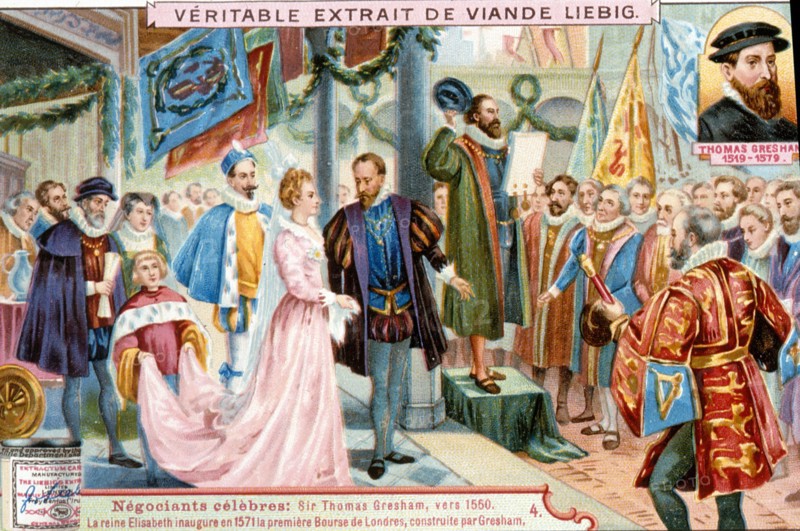 Elizabeth I inaugurating the first Royal Exchange, London, 1571