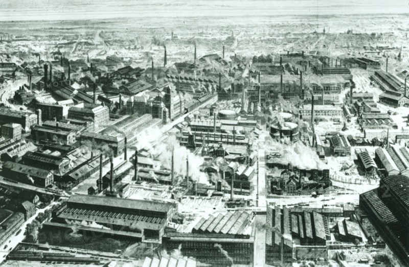 The centre of Krupp's factory at Essen circa 1910