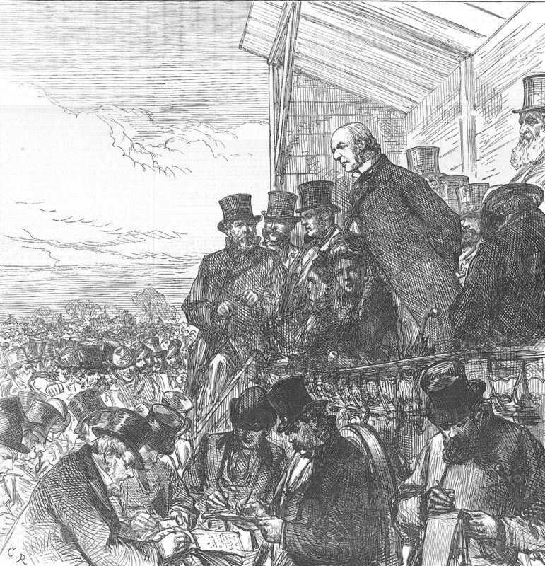 William Ewart Gladstone giving an election address