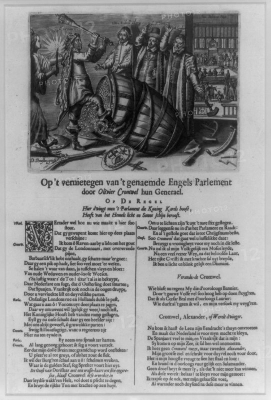 Dutch cartoon protesting against Oliver Cromwell's rule