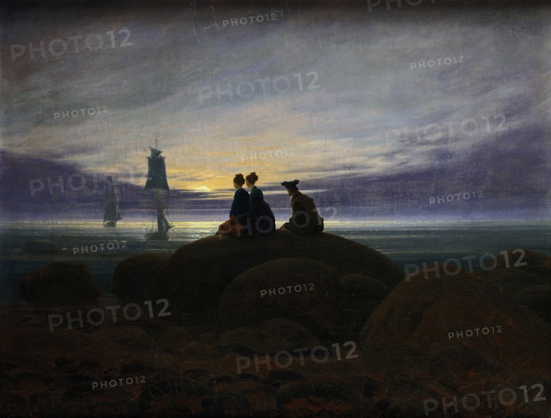 Friedrich, Moonrise over the sea