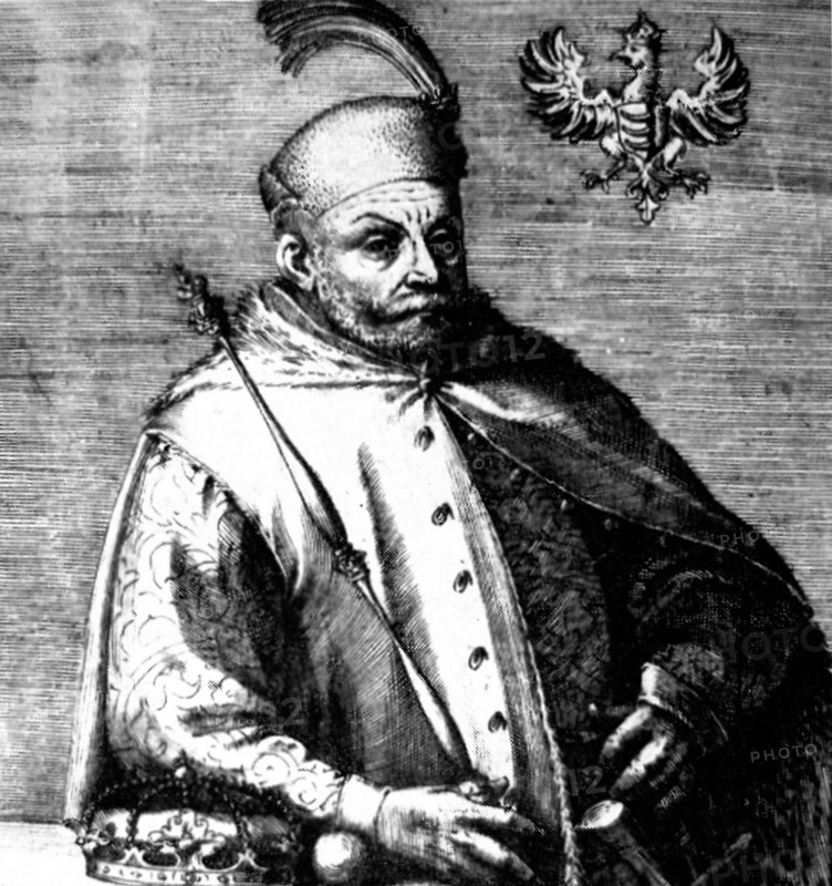 Stefan Batory king of Poland on anonymous plate before 1586 born 1533, died 1586