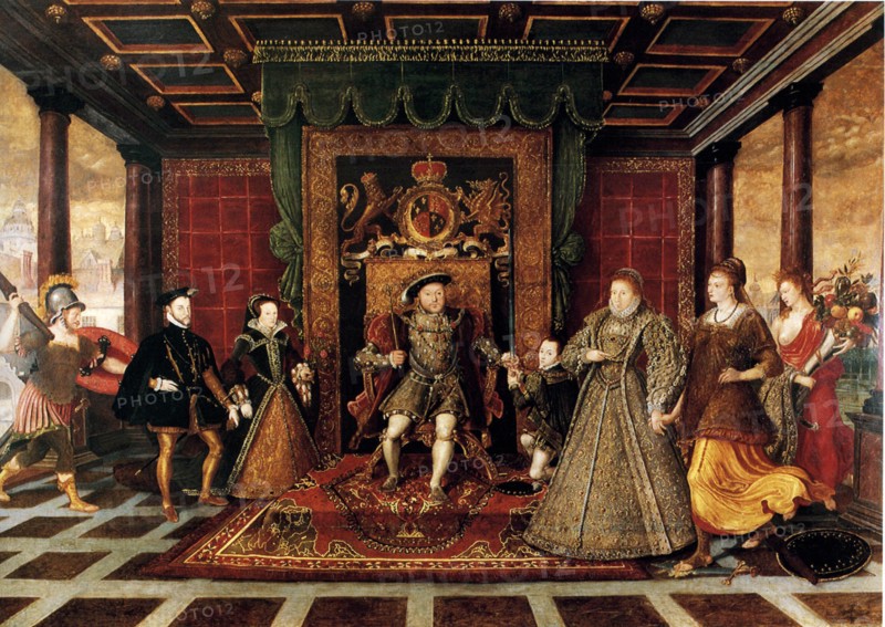 De Here, The Family of Henry VIII, An Allegory of Tudor Succession c1572
